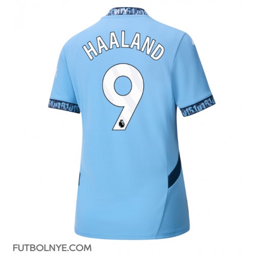 Camiseta Manchester City Erling Haaland #9 Primera Equipación para mujer 2024-25 manga corta